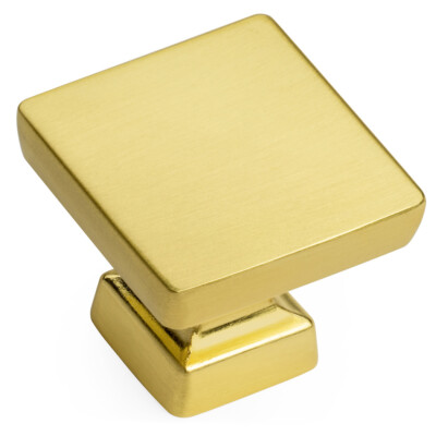 Cosmas 1480 Series Brushed Brass Contemporary Knob and Handles 