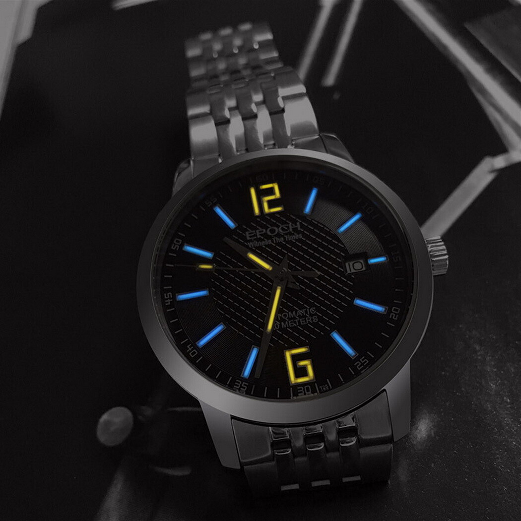 Pre-owned Epoch Men Automatic Watch Luxury Watches Luminous Mechanical Wristwatch 9015