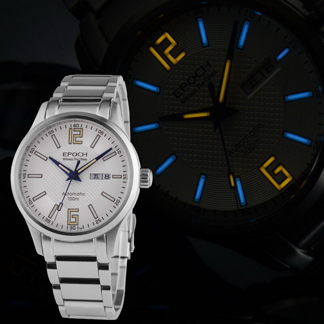 Pre-owned Epoch Men Automatic Watch Luxury Watches Luminous Mechanical Wristwatch Nh36