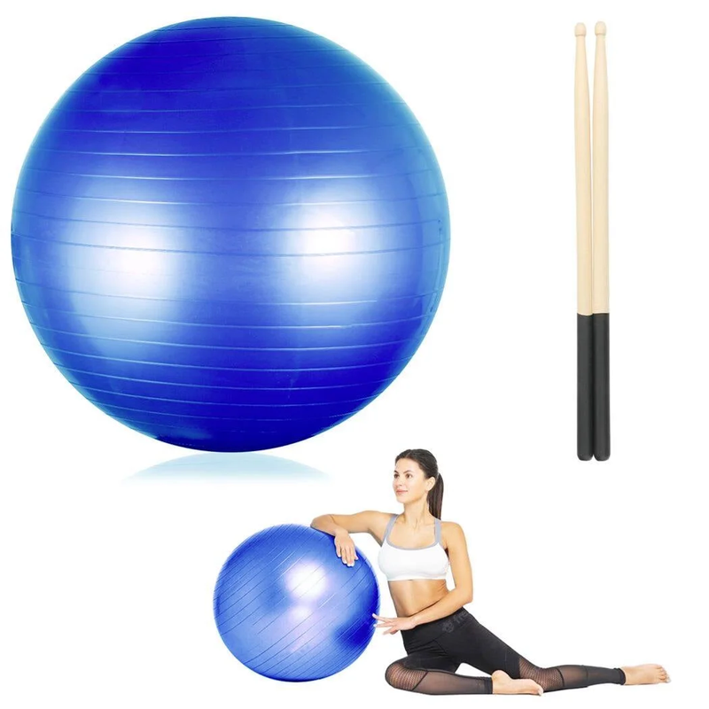 Cardio Drumming Equipment Set, Fitness Balance Ball with Pump & 3.2Oz Sticks, Ae