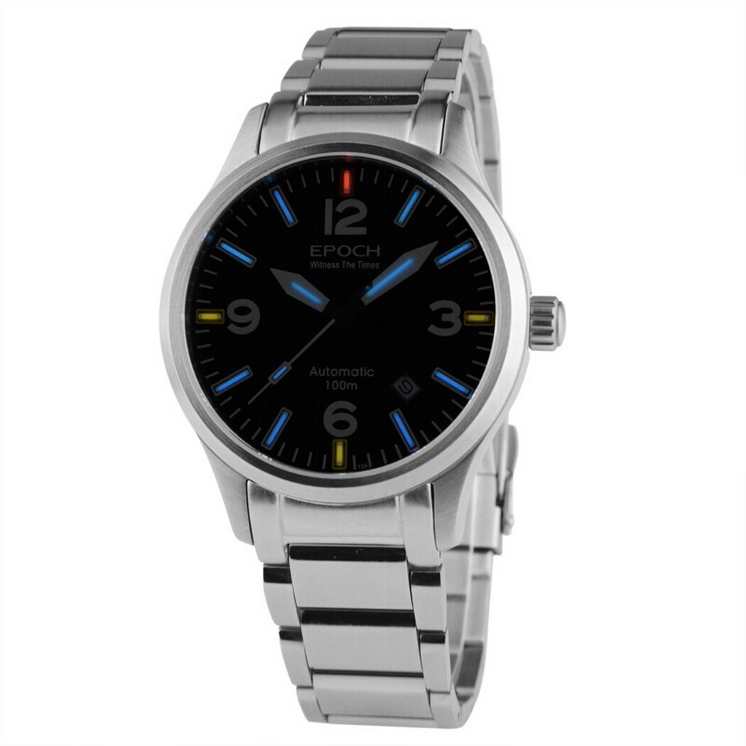 Pre-owned Epoch Men Automatic Watch Luxury Luminous Mechanical Wristwatch 10atm Military