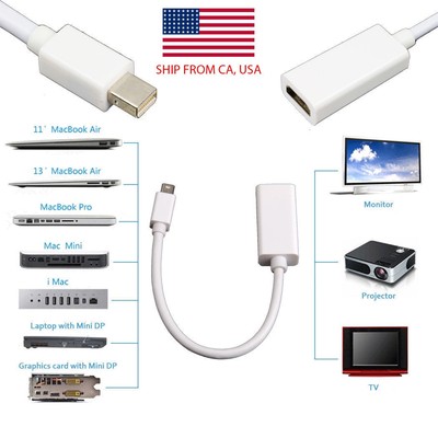 Thunderbolt Mini Display Port DP To HDMI Cable Adapter for Apple MacBook Air Pro
