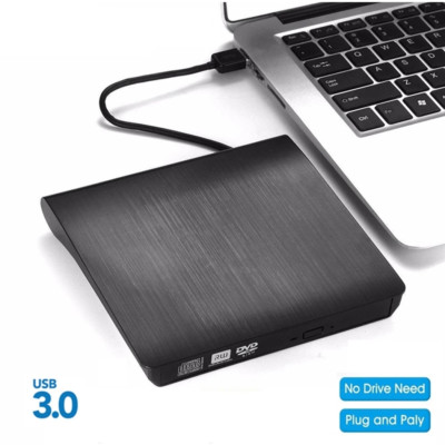 USB 3.0 Slim External DVD RW CD Writer Optical Drive Burner Reader Player for PC