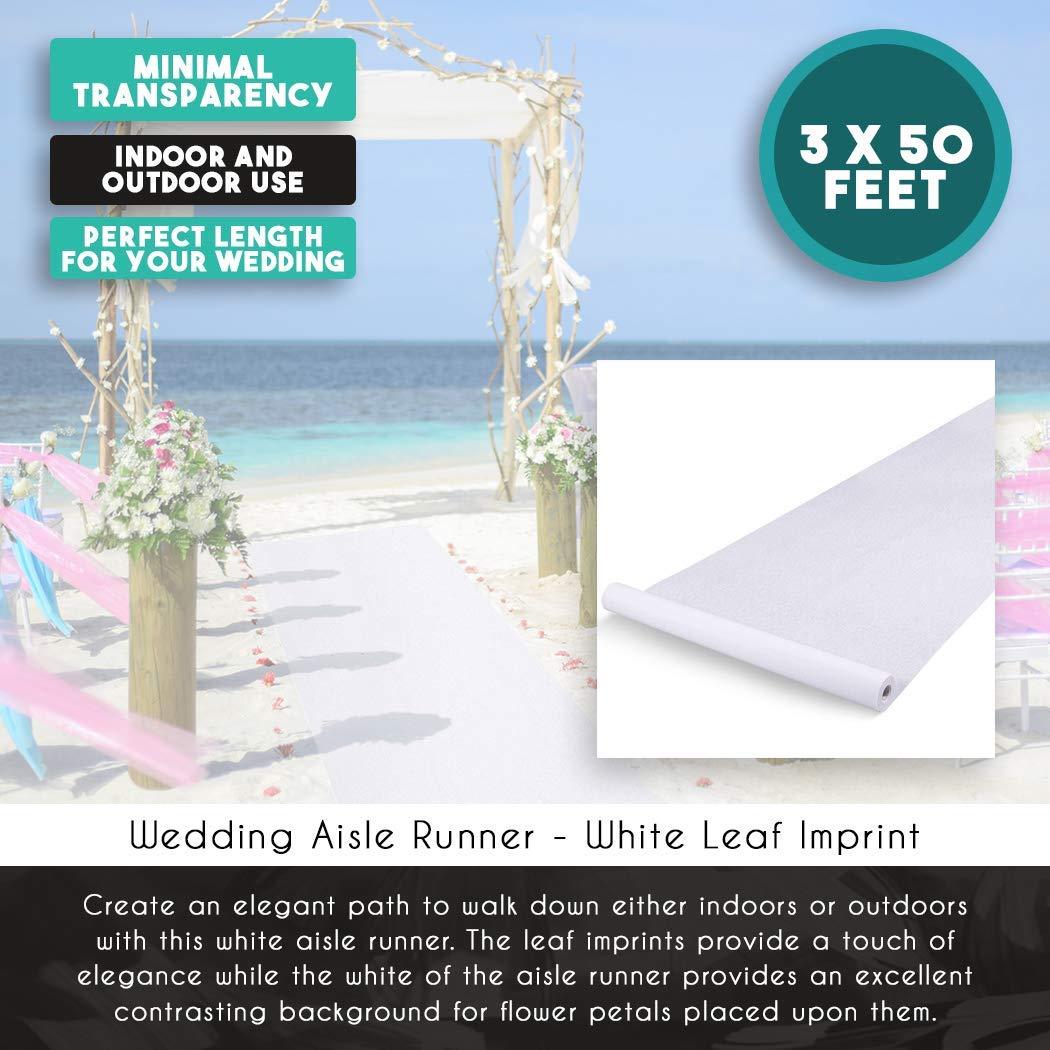 Wedding Aisle Runner Indoor or Outdoor Wedding Event Decoration, Polyester 50 ft