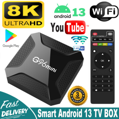 Android 13.0 Smart TV Box 8K HDMI Quad Core HD 2.4G WIFI Media Stream Player