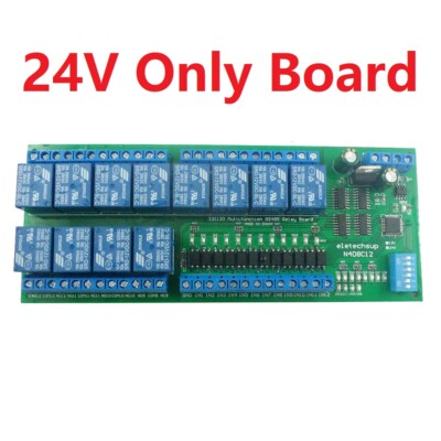 12ch Digital IO UART RS485 Relay Module Modbus RTU DIN35 C45 Rail Box PLC PTZ