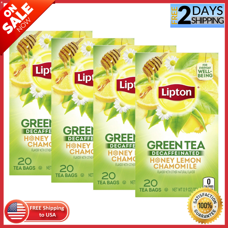 Honey Lemon Decaffeinated Tea Bags 20 Count Box (pack Of 4)