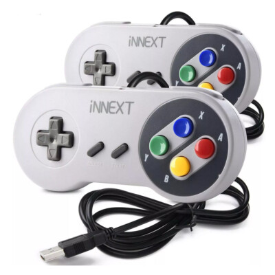 2PACK Wired SNES Super Retro Controller Gamepad For PC  MAC Raspberry Pi Windows