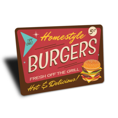 Homestyle Burgers Metal Sign