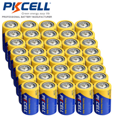 50PC Extra Heavy Duty D Batteries R20P 1.5V Carbon-zinc for Camping Flashlights