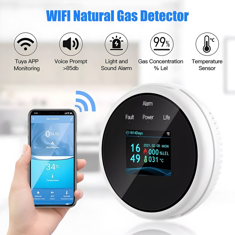 Smart Gas Leak Detector for Home Wifi Natural Gas Detector
