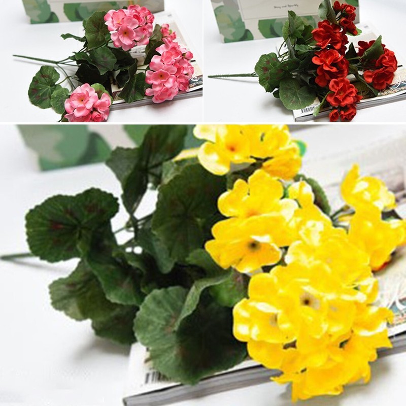 Plante Artificielle De Haute Qualitï¿½ï¿½ Gï¿½ï¿½Ranium Rouge Fleur Rose Premium Pour La