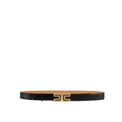 Elisabetta Franchi Black Logo Belt Woman