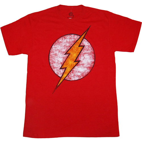 Мужская футболка Impact Merch Red The Flash с эффектом потертости