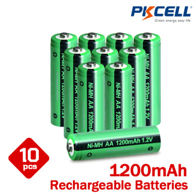 10X AA Ni-MH Rechargeable Battery 1.2V 1200mAh Button Top for Solar Light US
