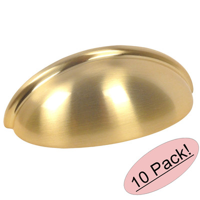 *10 Pack* Cosmas Cabinet Hardware Brushed Brass Bin Cup Handle Pulls #783BB