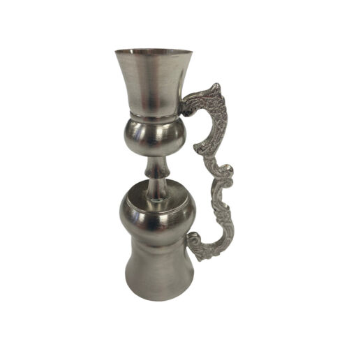 Pewter-Plated Double Jigger- Antique Vintage Style