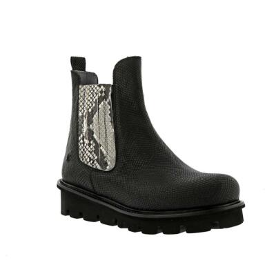 Pre-owned Patrizia Bonfanti Karung Slit Gore Lug Chelsea Boot In Black/python