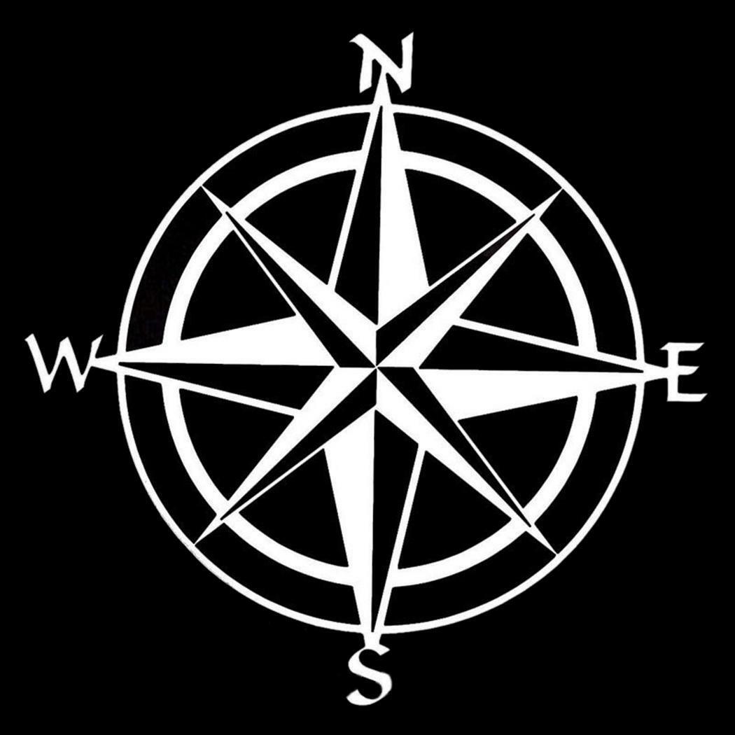 Creative Funny Car Decoration Waterproof Compass Reflective Car Sticker T9G1