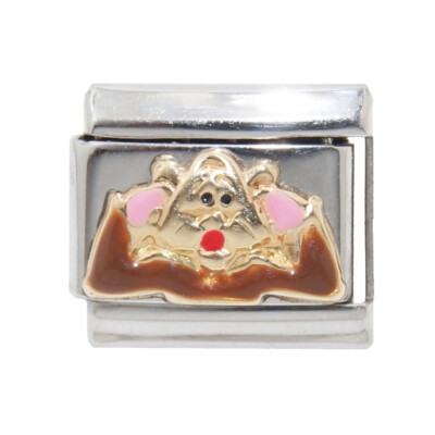 Monkey gold enamel Italian Charm - fits 9mm classic Italian charm bracelets