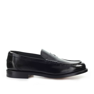 Черные кожаные лоферы Doucals Penny Loafer