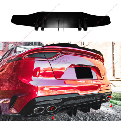 BLACK Rear Bumper Lip Diffuser Spoiler For Kia Stinger 2017-2020 Pre-facelift