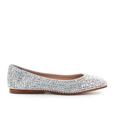 

Eddy Daniele Scozia Silver Swarovski Ballet Flat Shoe Woman, Серебряный, ES200204S