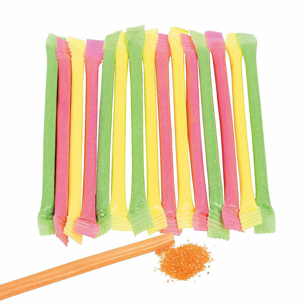 Candy Filled Sugar Straws (240 Pack) Powder sticks, Assorted