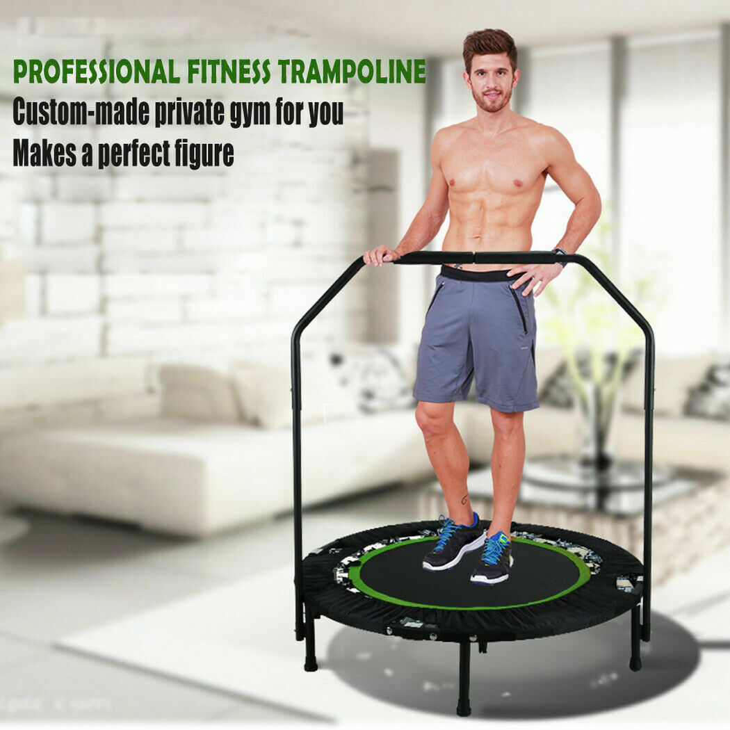 Premium Fitness Sport Trampolin Trampoline für Drinnen & Draußen Bis 135 kg Grün