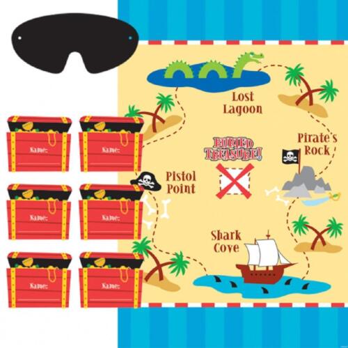 Pirate's Treasure Map Caribbean Kids Birthday Activity Pin C