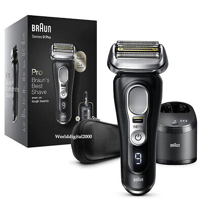 Braun 9460CC Series 9 Pro Wet Dry Shaver+CleanCharge Station+Travel Case -Black-