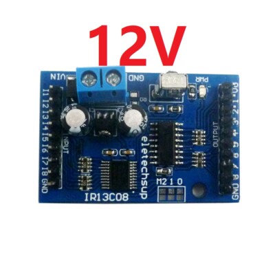 8CH DC 5V12V IR infrared remote control  Delay Self-locking Delay Relay module
