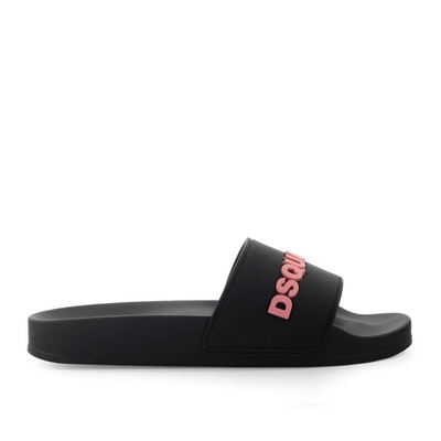 Dsquared2 Logo Black Pink Slide Woman