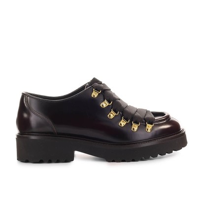 

Бордовые кожаные женские дерби на шнуровке Doucals, Красный, DD8433PHILUF007TL01