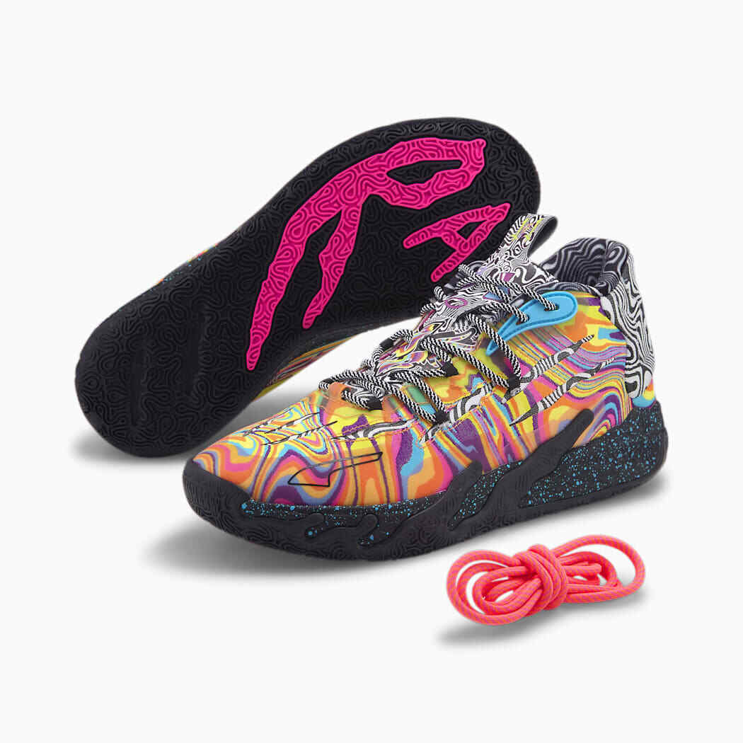 Pre-owned Puma Nibmens  Mb.03 Melo X Dexter's Lab Sneakerblack Pink Orangelsize 8-13