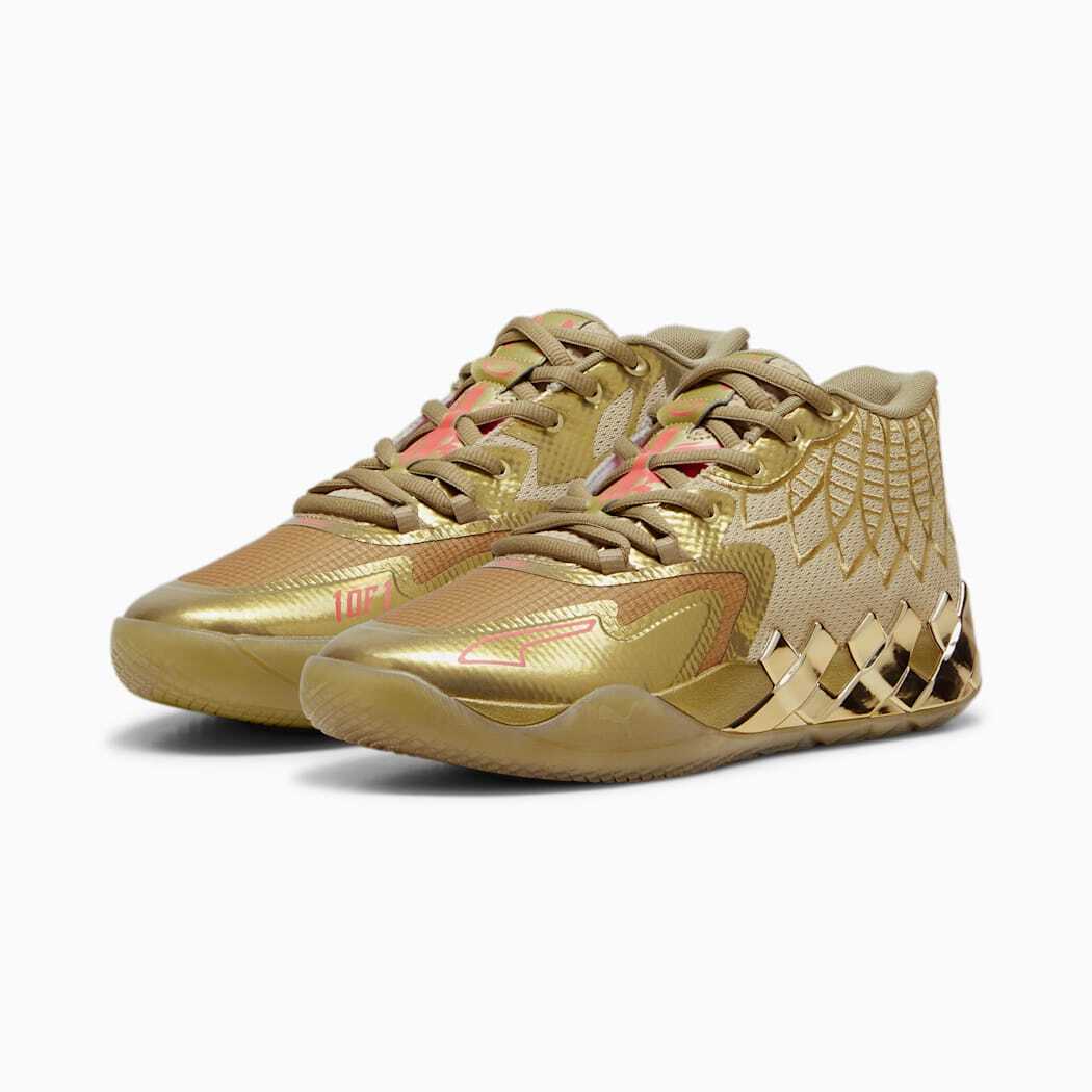 Pre-owned Puma Nibmens  Mb.01 Golden Child Sneakermetallic Gold Coralsize 8-13 In Pink