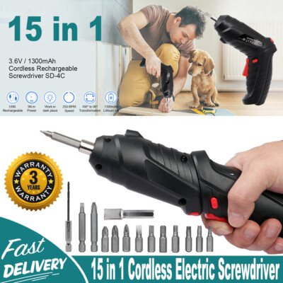 15 in 1 Power Tool Rechargeable Cordless Electric Screwdriver Drill Kit Wireless
