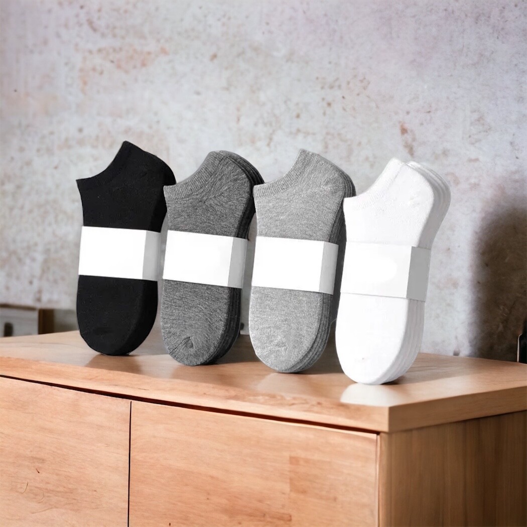 5 Pairs Women's Comfy Ankle Socks, Solid Color White, One Size