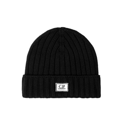 

Cp Company Черная шапочка с логотипом Man, Черный, 13CMAC120A-005509A-999