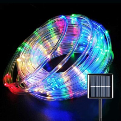 Solar Rope Lights Outdoor Waterproof LED PVC Tube Blue Fairy String Light Garden
