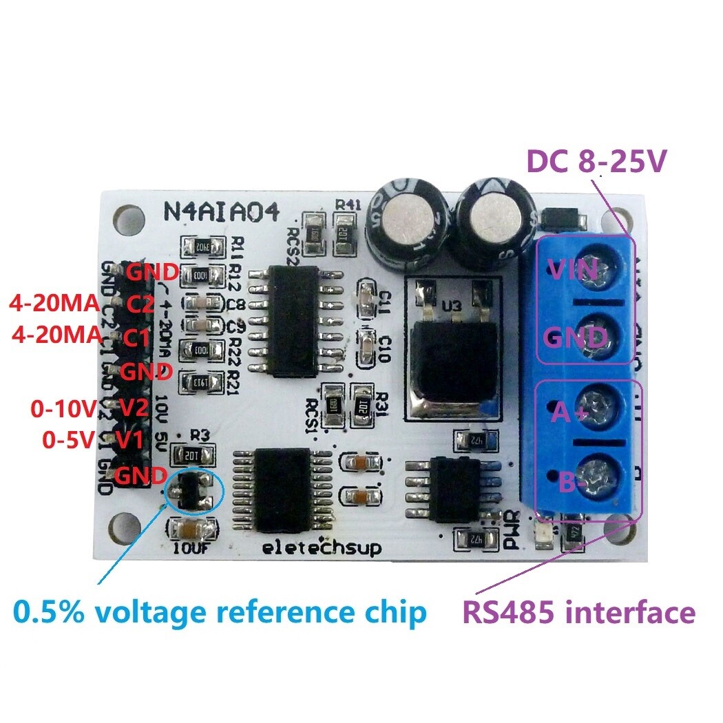 1 Channle RS485 to 420MA, 1 Eletechsup DC 12V RS485 to 420MA 020MA