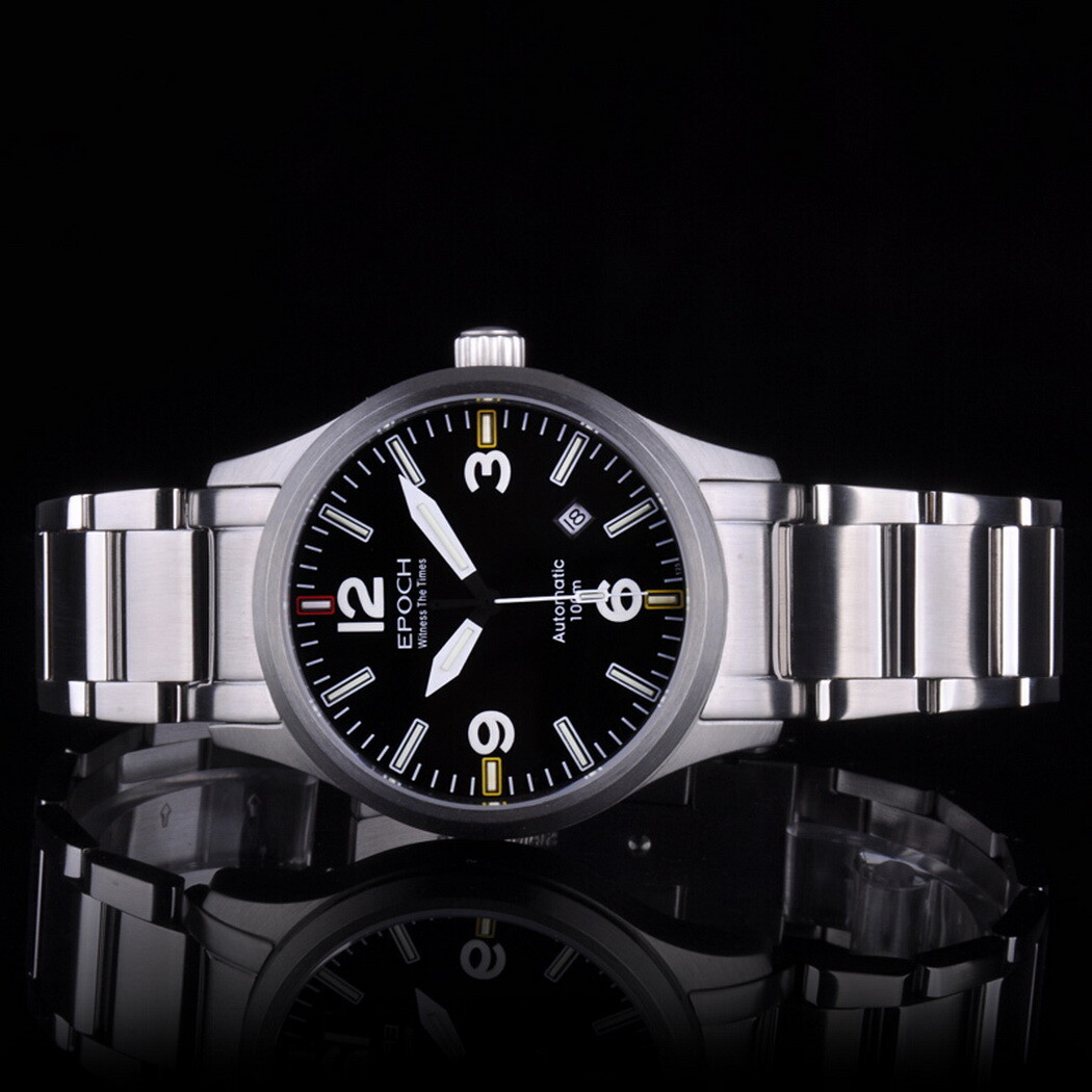 Pre-owned Epoch Men Automatic Watch Luxury Luminous Mechanical Wristwatch 10atm Military