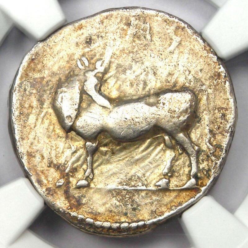 Greek Lucania Laus Ar Stater Man-headed Bull Coin 480-460 Bc - Certified Ngc Vf