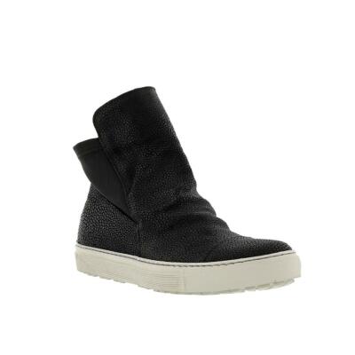 Pre-owned Fiorentini + Baker Textured Side Zip Ankle Boot In Black