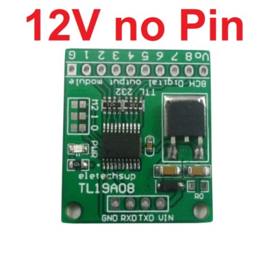 8ch Modbus Rtu AT Command TTL232 UART IO Output Module for Relay PLC Breadboard