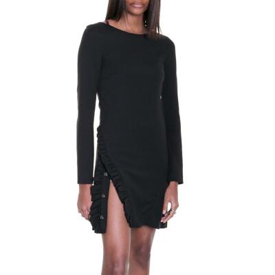 Pre-owned Thomas Wylde Child Ruffle Slit Dress In Black