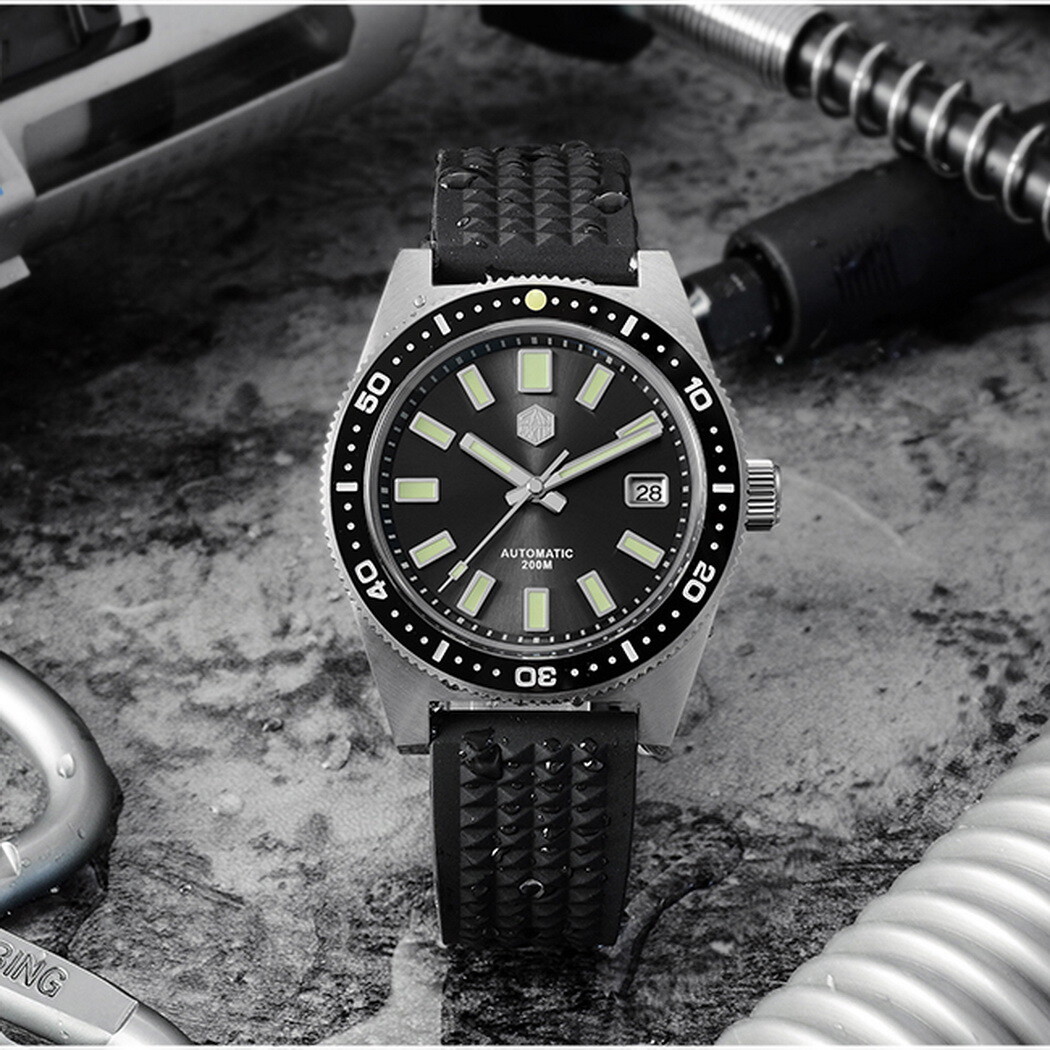 Pre-owned San Martin Dive Watch For Men,mens Automatic Watches 200m Waterproof Luminous