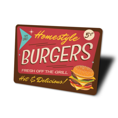 Homestyle Burgers Metal Sign