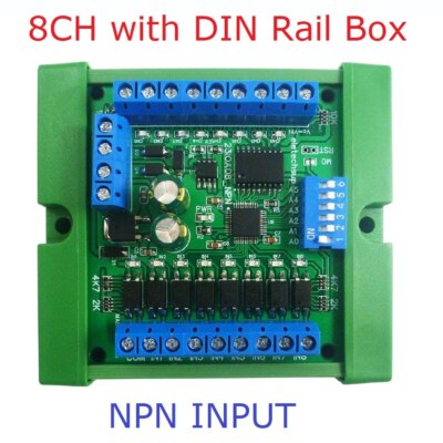 DC12V-24V 8CH  NPN/PNP Input& 8CH NPN 300MA Solid State Relay Output Modbus