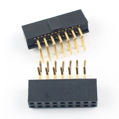 2Pcs 2.54mm Pitch 2x7 Pin 14 Pin Right Angle Female Header Strip Polarizing Key